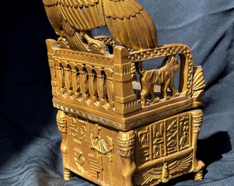 ツタンカーメン王の玉座 博物館の展示品 椅子 オリジナル樹脂製 アンク