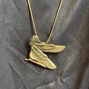 Gold Winged Maat Pendant Egyptian Jewelry Gods Goddess Egyptian Necklace Divine Minimalist Pendant Maat Pendant Necklace Made In Egypt