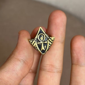 Bague Ankh en or, bague clé de vie, bijoux égyptiens, bague talisman, bague minimaliste divine, cadeau pour homme et femme, bijoux renaissance fabriqués en Egypte