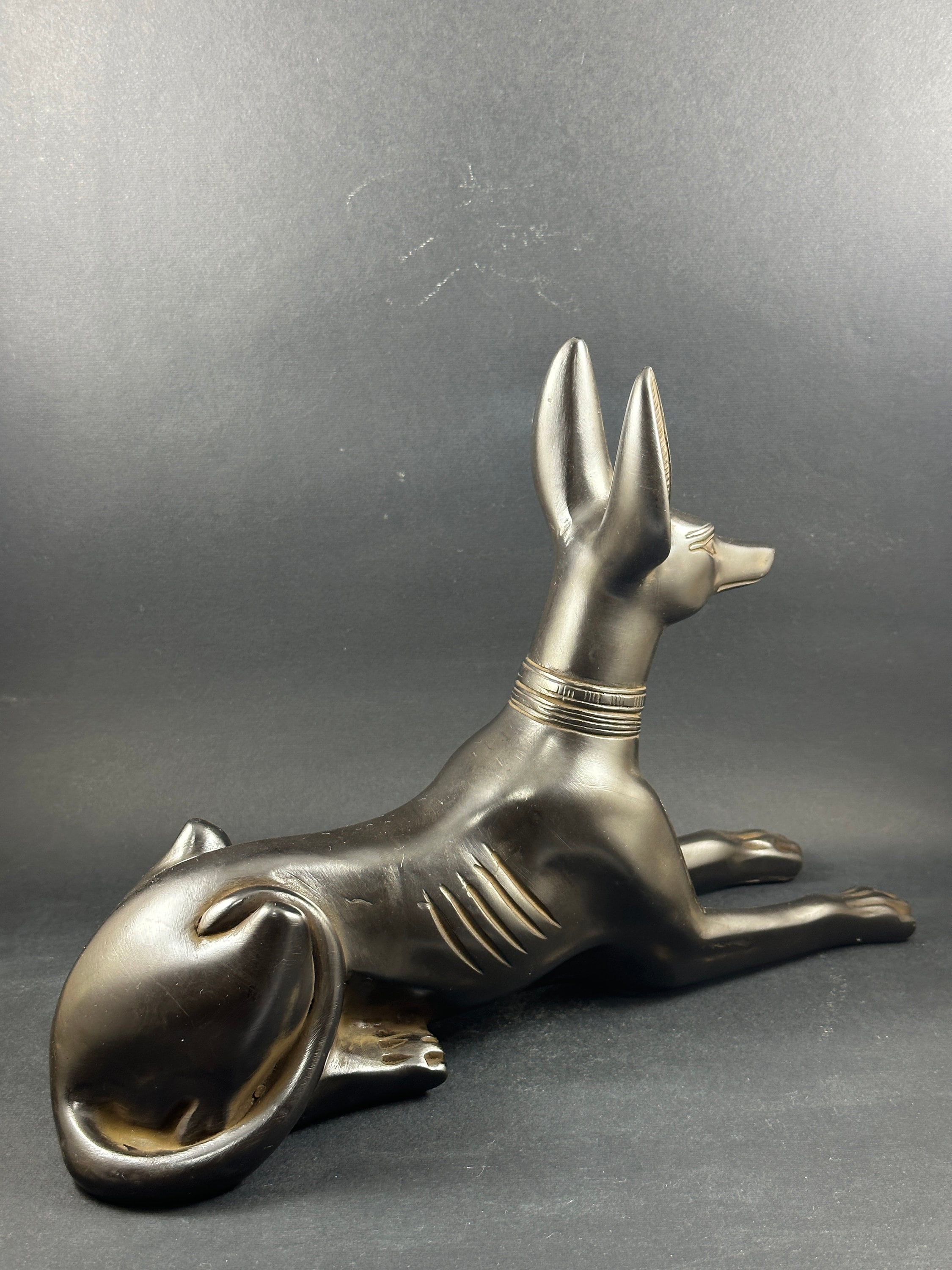 Large Anubis Statue Egyptian God Anubis Sculpture Solid Black Etsy