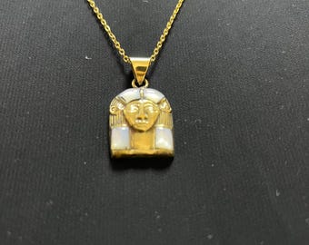 ツタンカーメン王ペンダントネックレス ホワイトインレイ 黄金の