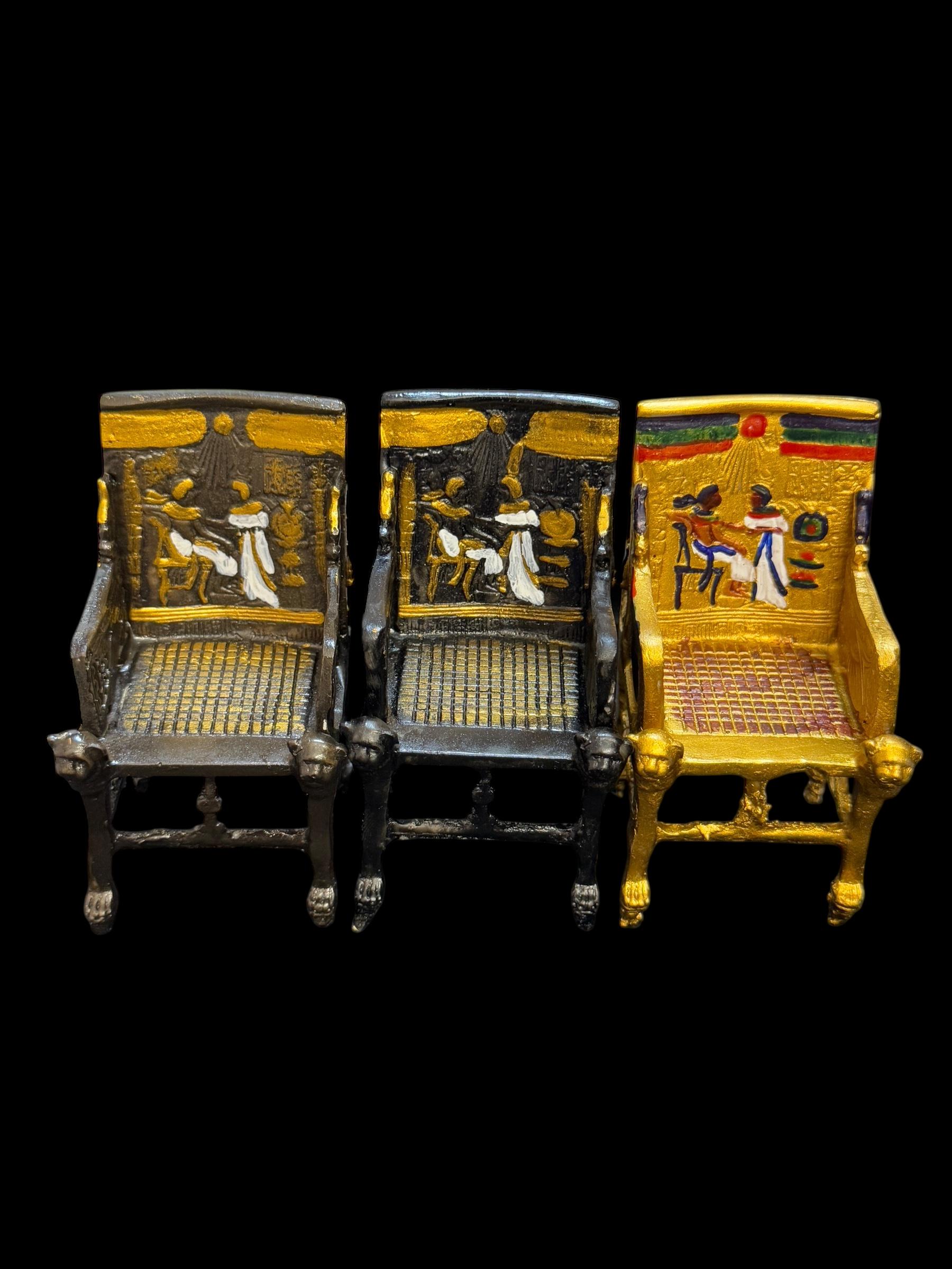 ツタンカーメン王室チェアセット ミニファラオの玉座 エジプト装飾