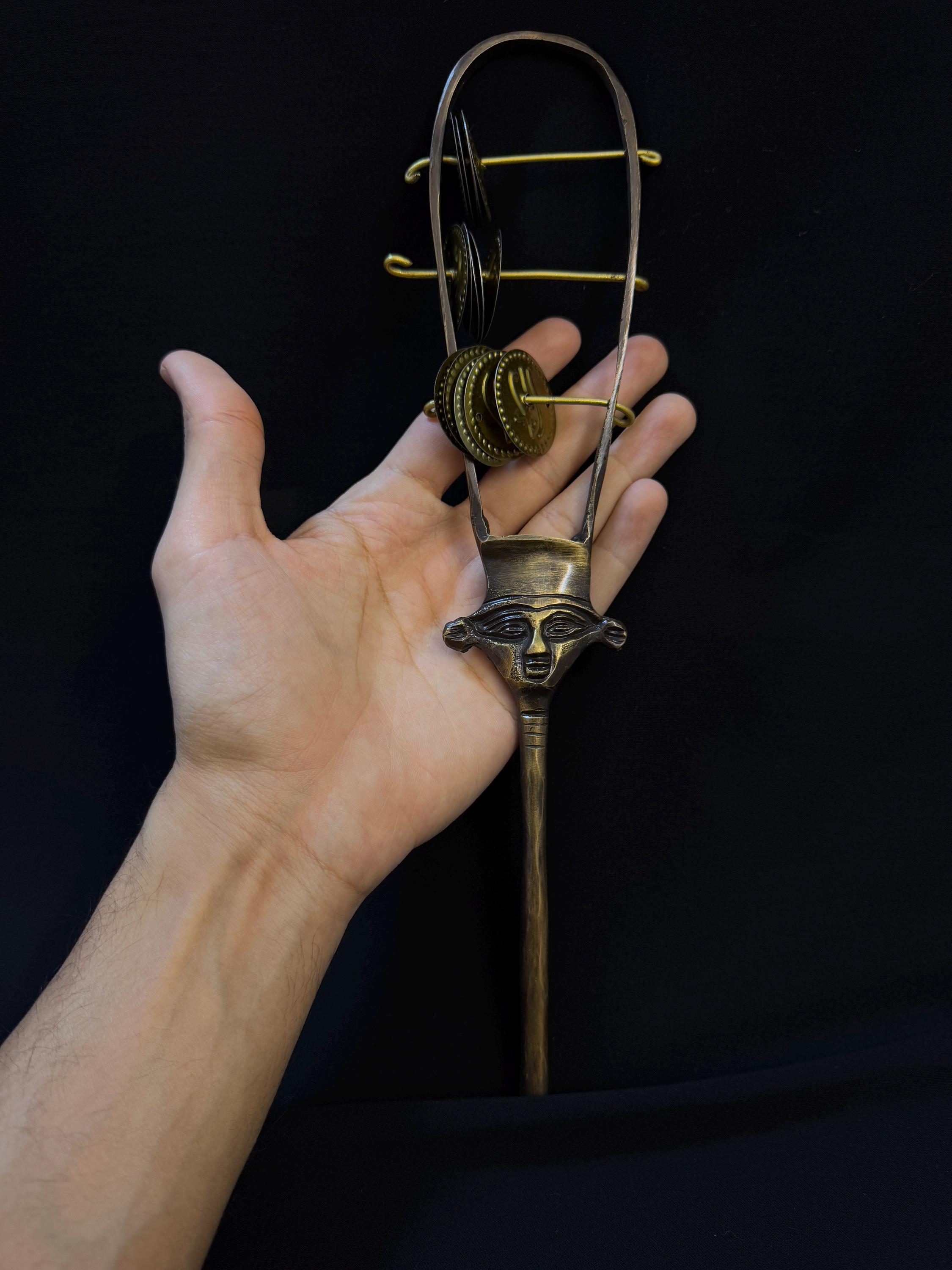 Musical Instruments Sared Replica Unique Goddess Hathor Copper Sistrum Made of Copper - Sacred ...