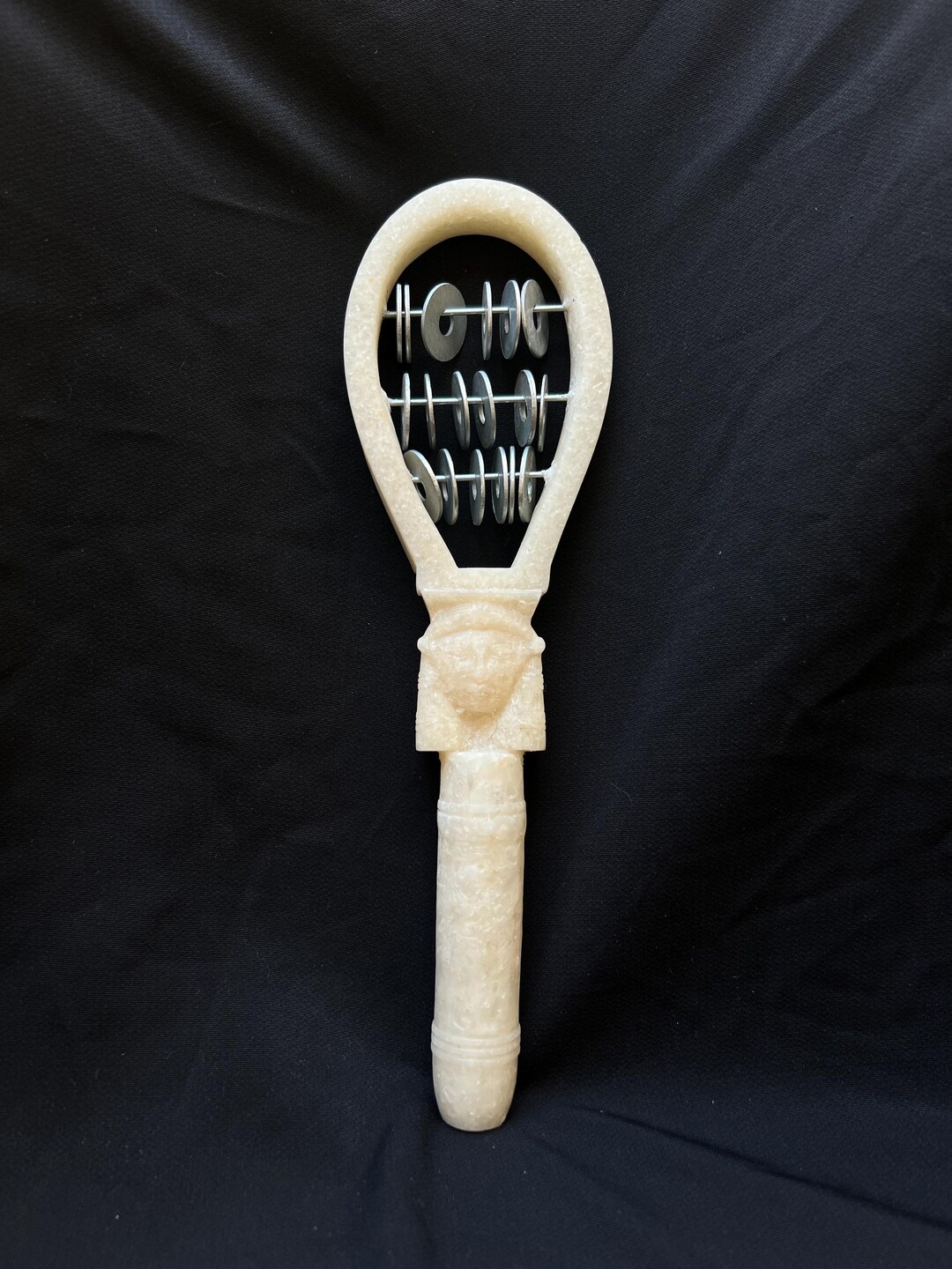 Ritual Rattle Unique Hathor Alabaster Sistrum Ancient Egyptian Ritual Rattle Made in ...