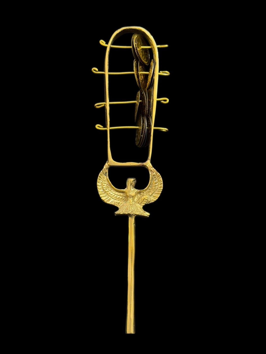 Isis Sistrum Brass Rattle Sacred Egyptian Sound Instrument Handcrafted ...