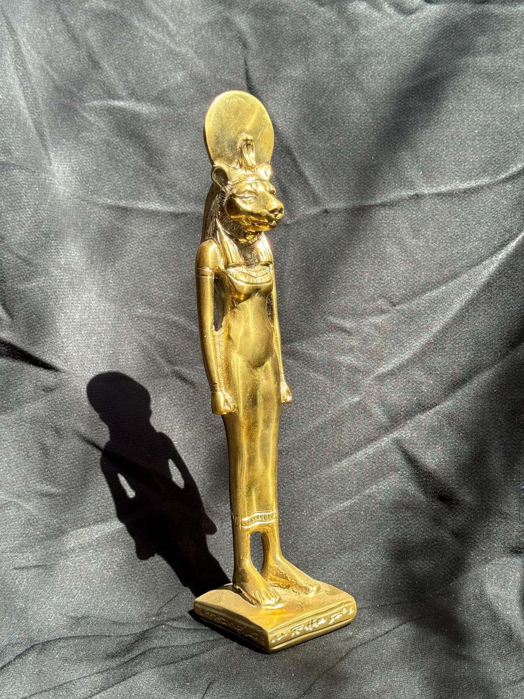 Golden Sekhmet Statue Goddess of War Lioness God Sculpture Egyptian ...