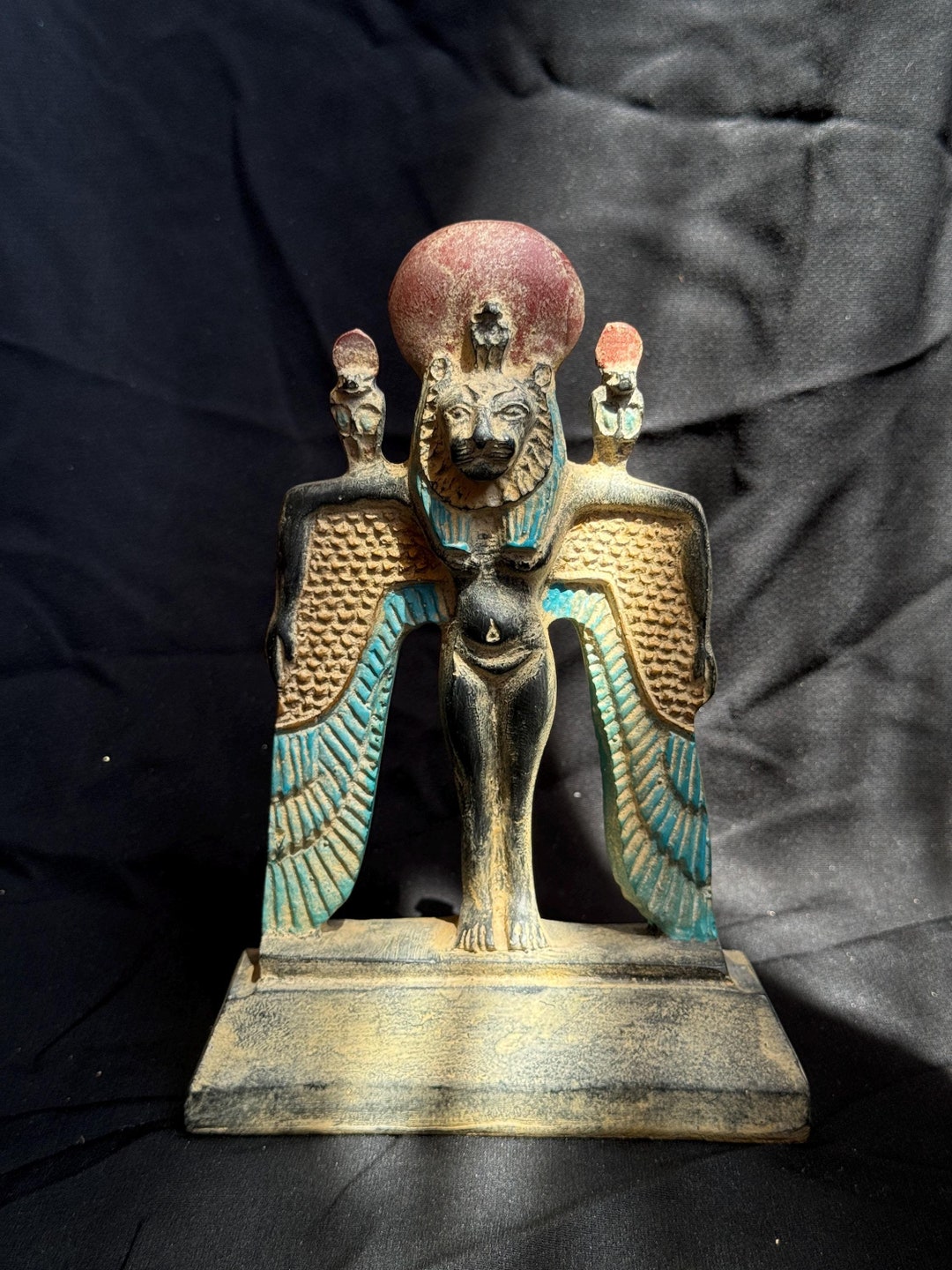 Unique Statue of Egyptian Goddess Sekhmet Winged Stone Figurine With ...