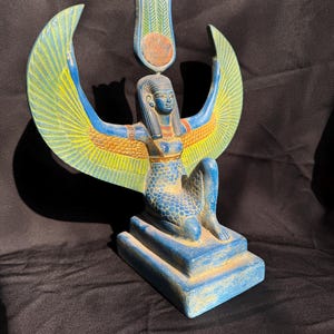 Egyptian Goddess Maat Open Wings Statue Maat Egyptian artifact Sacred Adornment Precious Maat Statue mythology Maat Made in Egypt