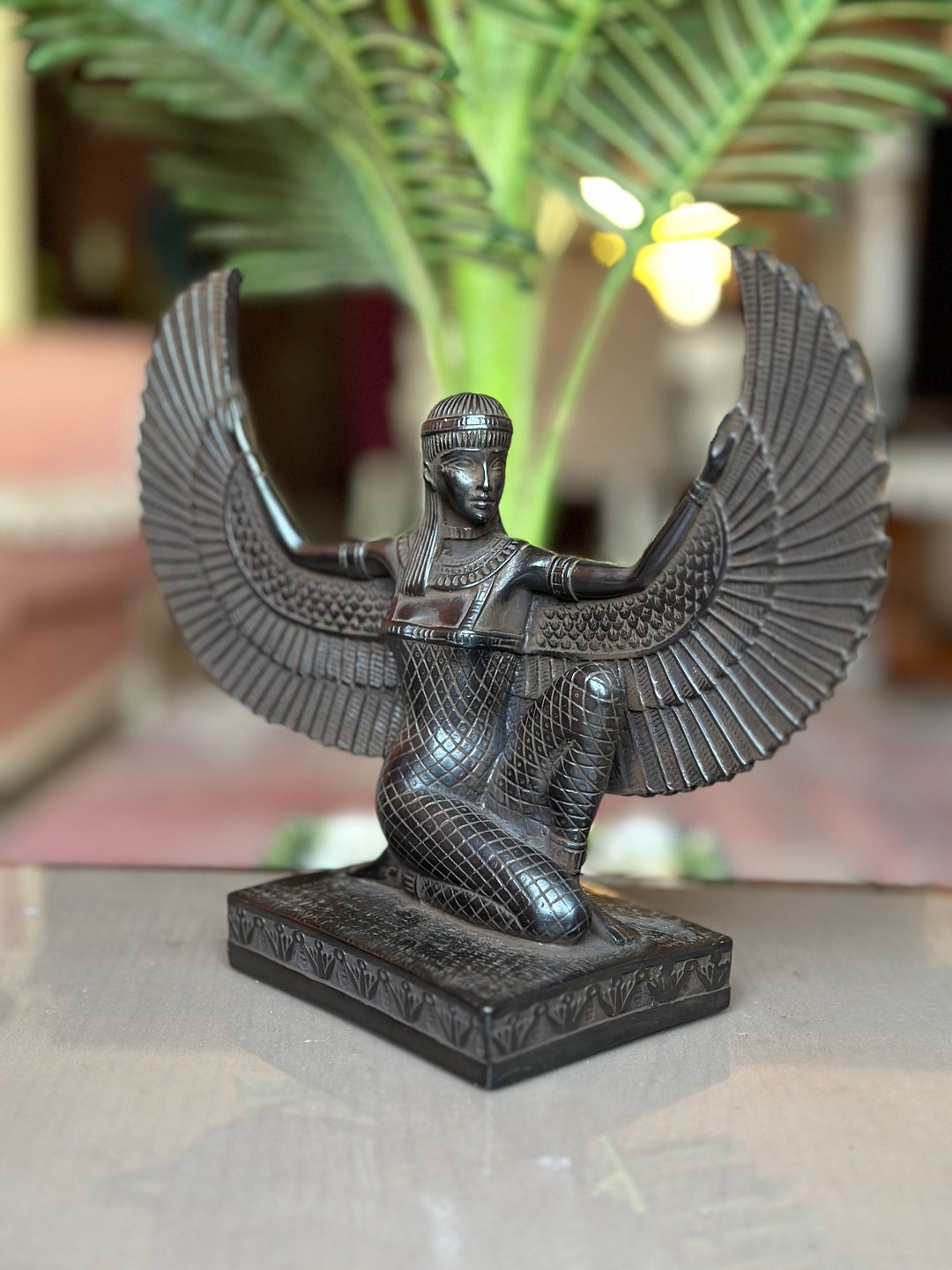 Egyptian Isis Goddess Statue With Open Wings Ancient Egyptian Etsy