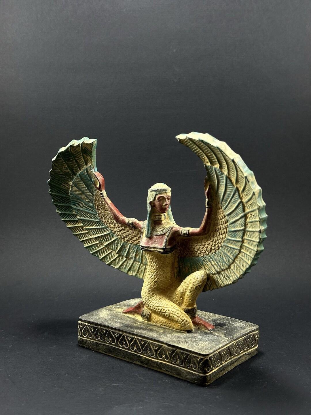 Unique Isis Goddess Statue With Open Wings Ancient Egyptian Etsy
