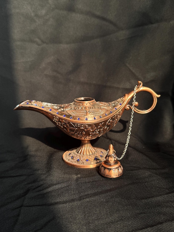 アンティーク　ビンテージランプ　オイルランプ　アラジン　パジャマムーン 手作りのアラジン魔法のランプ、精霊ランプ、アンティーク オイル