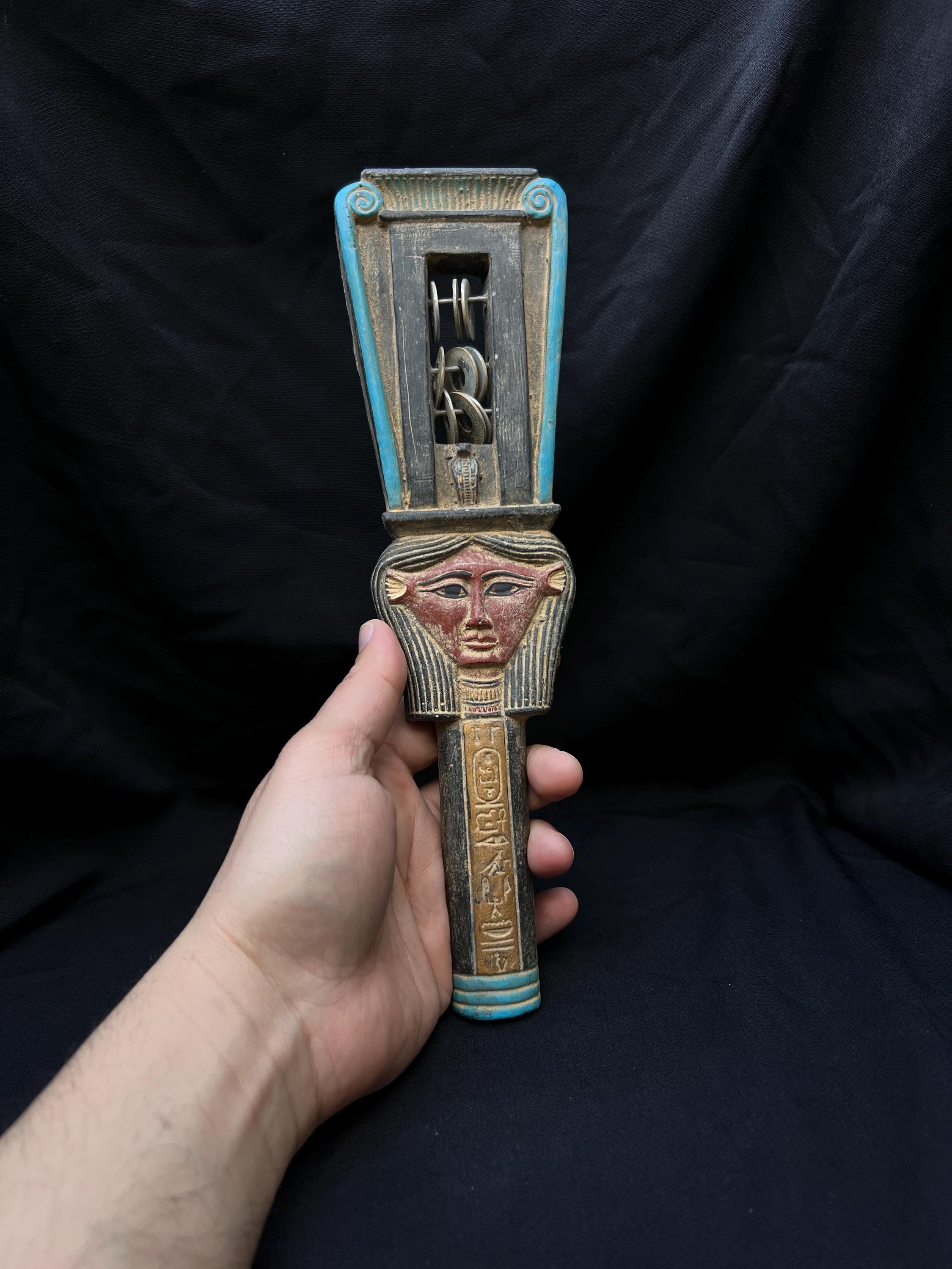 Ancient Egyptian Hathor Sistrum Temple Rattle Made in Egypt - Etsy ...