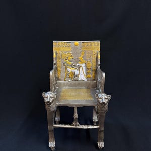 Unique Tutankhamun lions Throne Museum Chair Original Resin Replica of the Egyptian Pharaoh King Tut ancient Egyptian religion Made in Egypt