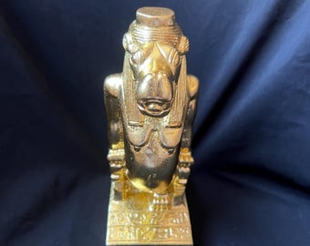 黄金のタウェレト エジプトの女神像 古代カバの神像 保護のお守り 豊穣