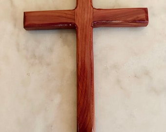 11.5” handcrafted cedar wall cross.