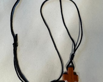 Cedar cross necklace handcrafted