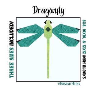 Dragonfly Foundation Paper Pieced Digital Quilt Block Pattern