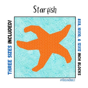 Starfish Quilt Block - Foundation Paper Pieced Digital Pattern