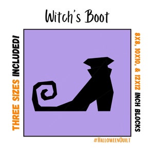 Witch's Boot Quilt Block - Foundation Paper Pieced Digital Pattern