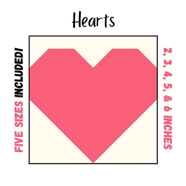 Hearts Quilt Block - Foundation Paper Pieced Digital Pattern - 5 sizes included