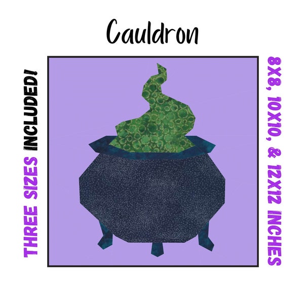 Cauldron Quilt Block - Foundation Paper Pieced Digital Pattern - 3 sizes included
