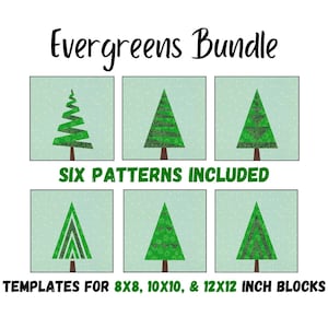 Evergreen Pattern Bundle - SIX Foundation Paper Pieced Digital Quilt Block Patterns