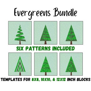 Evergreen Pattern Bundle - SIX Foundation Paper Pieced Digital Quilt Block Patterns