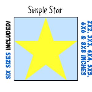 Simple Star- Foundation Paper Pieced Digital Pattern - 6 sizes included