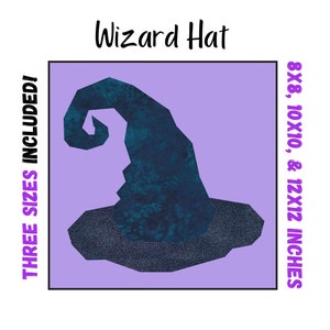 Wizard (or Witch) Hat Quilt Block - Foundation Paper Pieced Digital Pattern - 3 sizes included