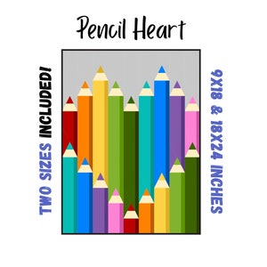 Pencil Heart Quilt Block - Foundation Paper Pieced Digital Pattern - 2 sizes included