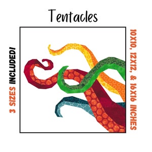 Tentacles Quilt Block - Foundation Paper Pieced Digital Pattern