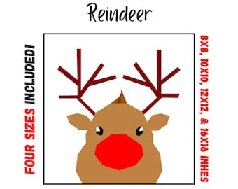 Reindeer Quilt Block - Foundation Paper Pieced Digital Pattern