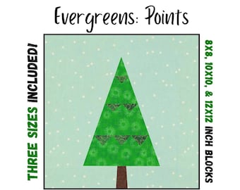 Evergreens: Points Quilt Block - Foundation Paper Pieced Digital Pattern