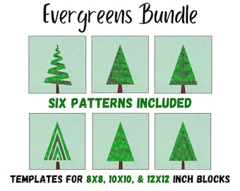 Evergreen Pattern Bundle - SIX Foundation Paper Pieced Digital Quilt Block Patterns