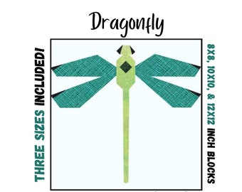 Dragonfly Foundation Paper Pieced Digital Quilt Block Pattern