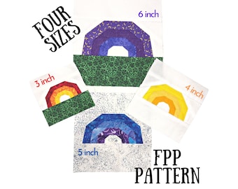 Rainbow Quilt Block Pattern: Mini Foundation Paper Pieced (PDF Pattern)