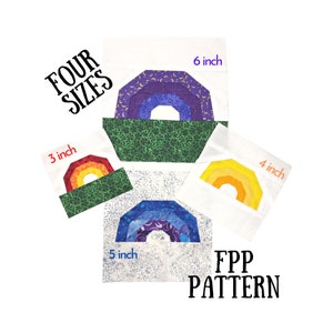 Rainbow Quilt Block Pattern: Mini Foundation Paper Pieced (PDF Pattern)