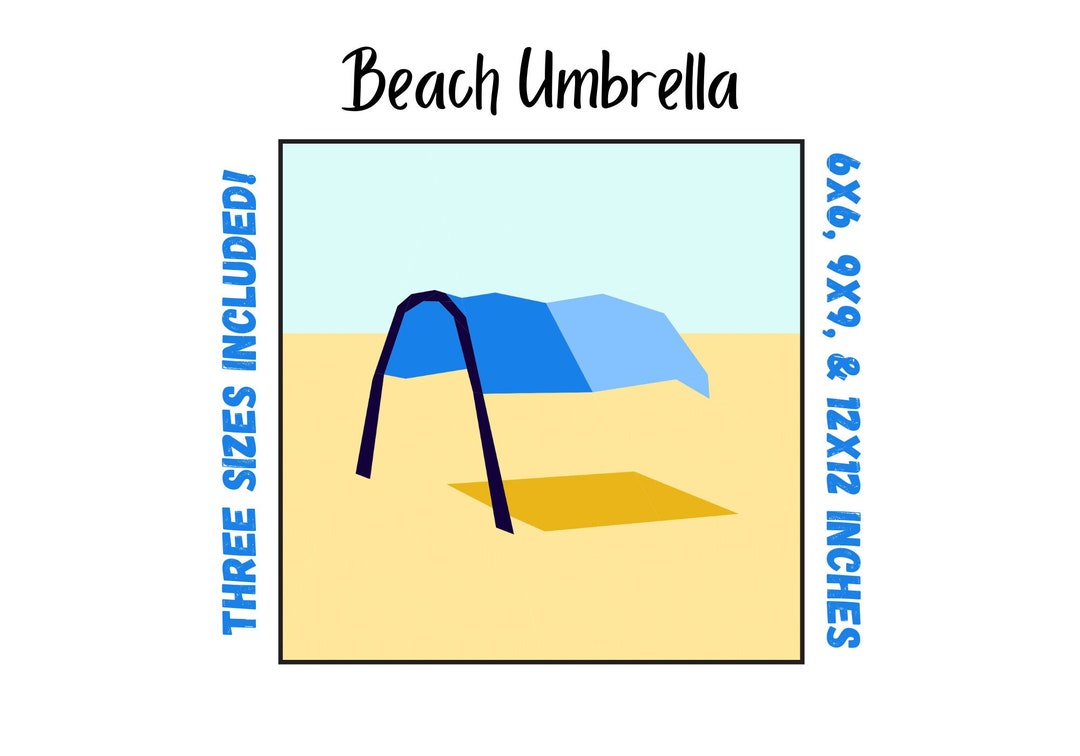 Beach Umbrella Quilt Block Foundation Paper Pieced Digital Etsy