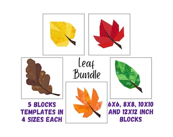 5 Leaf Bundle - Foundation Paper Pieced Digital Pattern