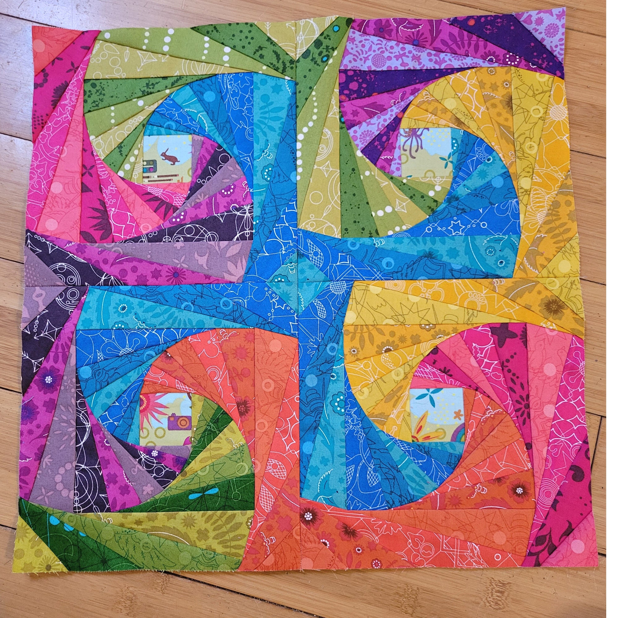 Vortex 2.0 Quilt Block - Foundation Paper Pieced Digital Pattern - 2 ...
