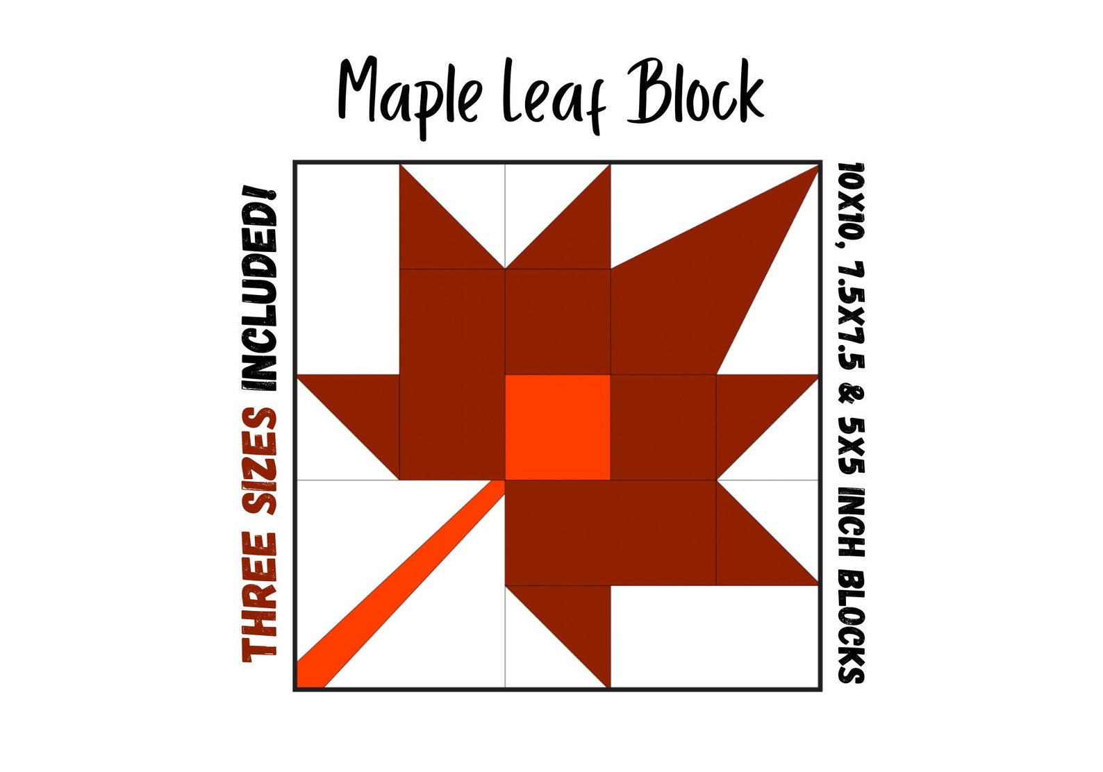 Maple Leaf Quilt Block Foundation Paper Piecing Etsy