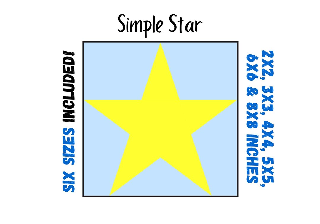 Simple Star- Foundation Paper Pieced Digital Pattern - 6 Sizes Included ...