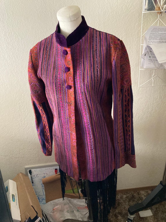 Purple Patchwork Coat Handmade in Vietnam