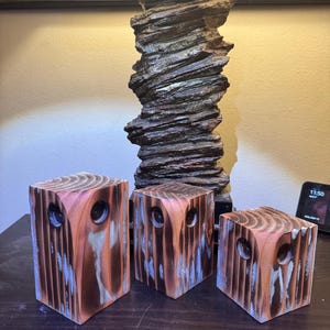 Rustic Reclaimed Wood Owl Decor Set – Farmhouse Chic Upcycled Fir Owls – Handmade 3-Piece Rustic Owl Shelf Sitters
