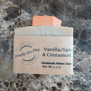 Vanilla,Spice & Cinnamon Soaps/100% Vegan Soap/Artisan Soap/Handcraft /Natural Soap