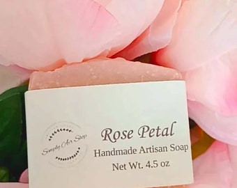 Rose Petal Soap Bars/Cold Process Natural Soap/Vegan Soap/Handmade Soap/Artisan Soap
