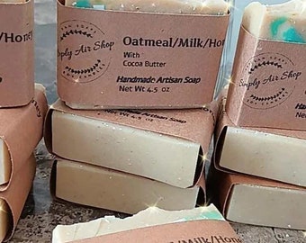 Oatmeal Milk and Honey Soap Bar/Cold Process/ Natural Soap/ Handmade Soap /100%Vegan