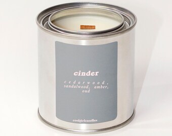 Cinder Paint Can Candle Wooden Wick Candle | Cozy Candle | Room Decor Aesthetic Pastel Candles Fall Candles Luxury Candle Out Candle