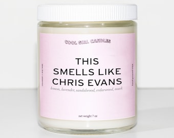 This Smells Like Chris Evans Candle | Pop Culture Gifts | Funny Candles | Aesthetic Room Decor Cool Candles