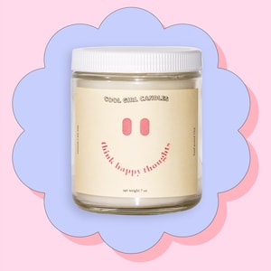 Bougie Pensées Heureuses | Meilleur cadeau pour elle | Bougies amusantes | Cadeau d'anniversaire pour collègue | Décoration de bureau motivante et inspirante